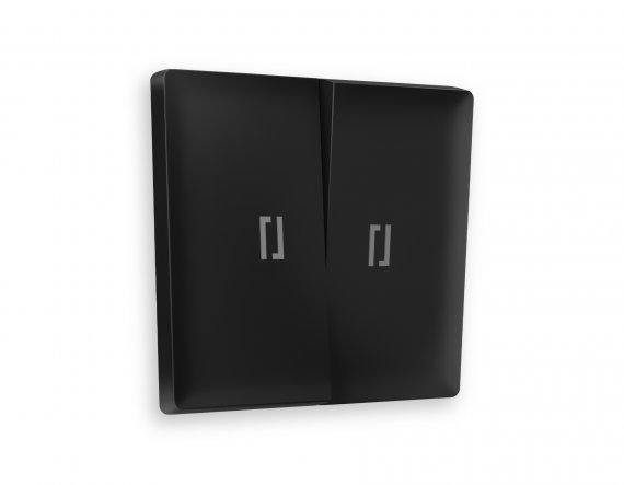 Фотография товара 'Ambrella AP8040 Лицевая панель ALFA (Черный матовый) для 2-клавишных выключателей'