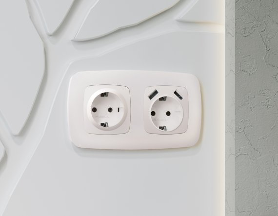 Фотография товара 'Ambrella OP2060 Лицевая панель OMEGA (Жемчуг) для электрической розетки'