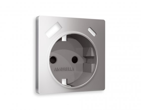 Фотография товара 'Ambrella AP5100 Лицевая панель ALFA (Сталь матовый) для электрической розетки'