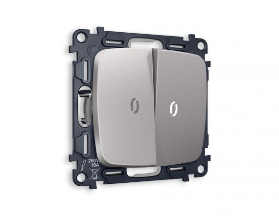 Фотография товара 'Ambrella MO504015 Комплект механизма 2-клавишного выключателя с подсветкой 5600K'