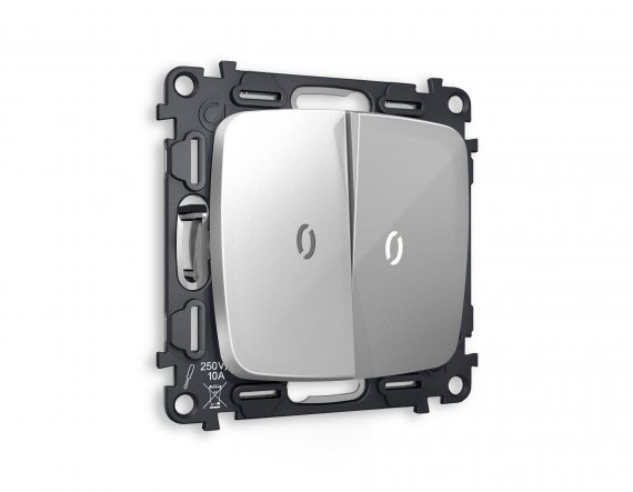 Фотография товара 'Ambrella MO404015 Комплект механизма 2-клавишного выключателя с подсветкой 5600K'