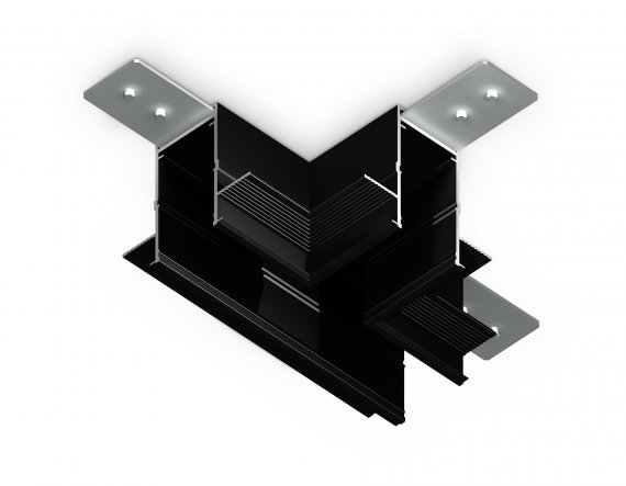 Фотография товара 'Ambrella GL1042 Коннектор Т-образный для встраиваемого шинопровода под ГКЛ 12,6мм Magnetic 220V BK'