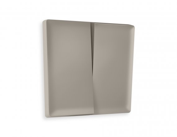 Фотография товара 'Ambrella AP3630 Лицевая панель ALFA (Серо-бежевый матовый) для 2-клавишных выключателей'