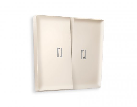 Фотография товара 'Ambrella AP3240 Лицевая панель ALFA (Бежевый матовый) для 2-клавишных выключателей'