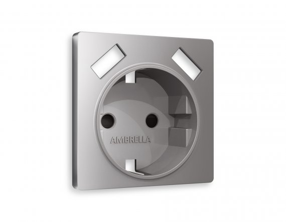 Фотография товара 'Ambrella AP5090 Лицевая панель ALFA (Сталь матовый) для электрической розетки'