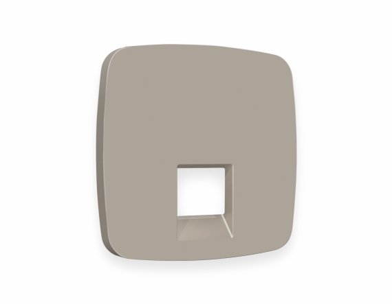Фотография товара 'Ambrella OP3720 Лицевая панель OMEGA (Серо-бежевый матовый) для компьютерной/телефонной розетки'