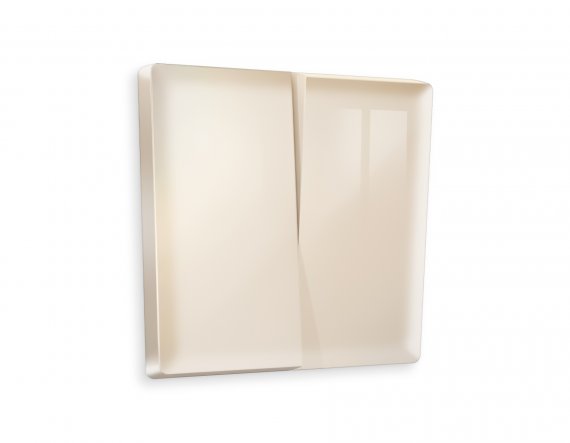 Фотография товара 'Ambrella AP3030 Лицевая панель ALFA (Бежевый глянец) для 2-клавишных выключателей'