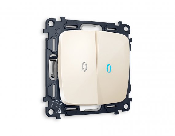 Фотография товара 'Ambrella MO304020 Комплект механизма 2-клавишного выключателя с подсветкой 10000K'