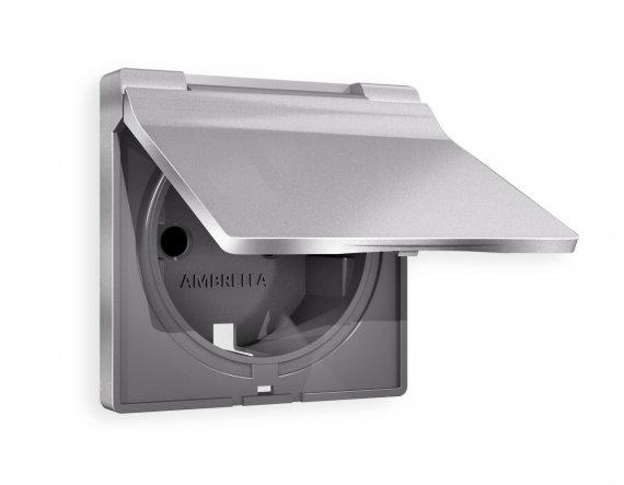 Фотография товара 'Ambrella AP5080 Лицевая панель ALFA (Сталь матовый) для электрической розетки'