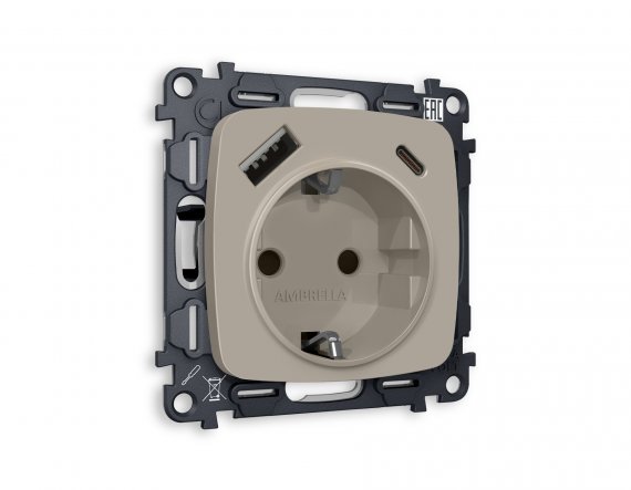 Фотография товара 'Ambrella MO370010 Комплект механизма электрической розетки OMEGA'