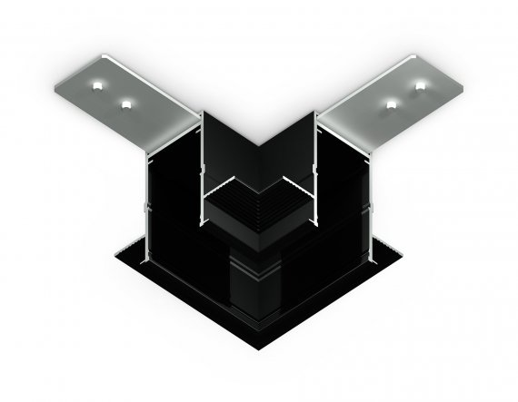 Фотография товара 'Ambrella GL1040 Коннектор угловой для встраиваемого шинопровода под ГКЛ 12,6мм Magnetic 220V BK'