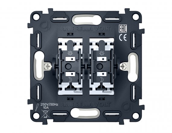 Фотография товара 'Ambrella VM115 Механизм 2-клавишного выключателя 10A-250V'