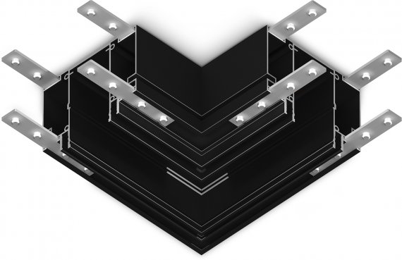 Фотография товара 'Ambrella GL1046 Коннектор угловой для шинопровода в натяжной потолок Magnetic 220V BK'