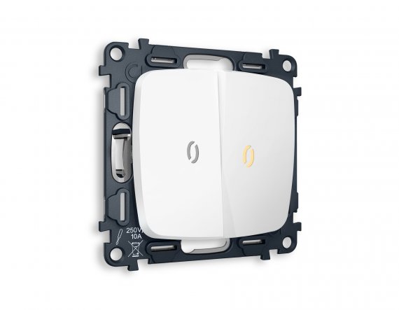 Фотография товара 'Ambrella MO124030 Комплект механизма 2-клавишного проходного выключателя с подсветкой 3200K'