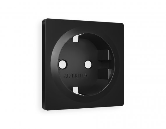 Фотография товара 'Ambrella AP8060 Лицевая панель ALFA (Черный матовый) для электрической розетки'