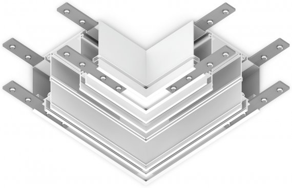 Фотография товара 'Ambrella GL1045 Коннектор угловой для шинопровода в натяжной потолок Magnetic 220V WH'