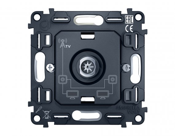 Фотография товара 'Ambrella VM211 Механизм TV розетки проходной 5-1000 MHz 4dB'