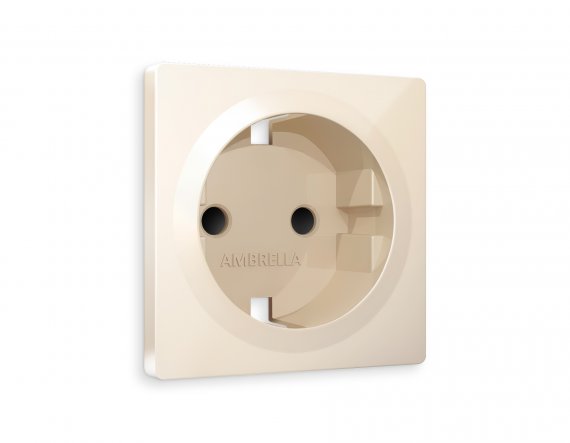 Фотография товара 'Ambrella AP3070 Лицевая панель ALFA (Бежевый глянец) для электрической розетки'