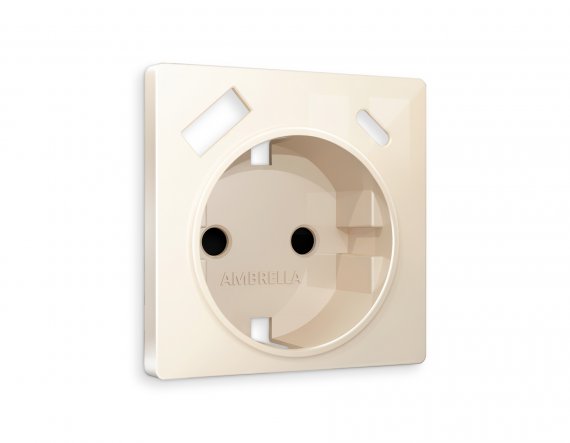 Фотография товара 'Ambrella AP3100 Лицевая панель ALFA (Бежевый глянец) для электрической розетки'