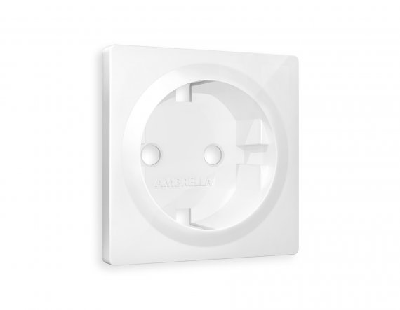 Фотография товара 'Ambrella AP1060 Лицевая панель ALFA (Белый глянец) для электрической розетки с заземлением'