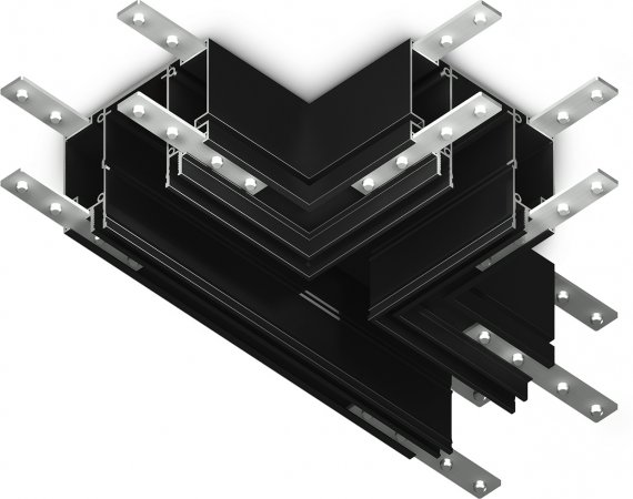 Фотография товара 'Ambrella GL1048 Коннектор T-образный для шинопровода в натяжной потолок Magnetic 220V BK'