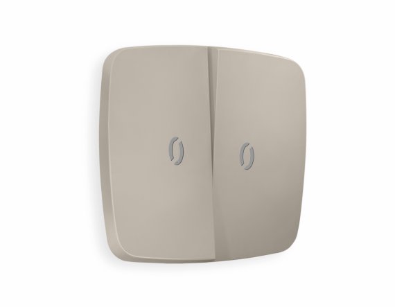 Фотография товара 'Ambrella OP3640 Лицевая панель OMEGA (Серо-бежевый матовый) для 2-клавишных выключателей'