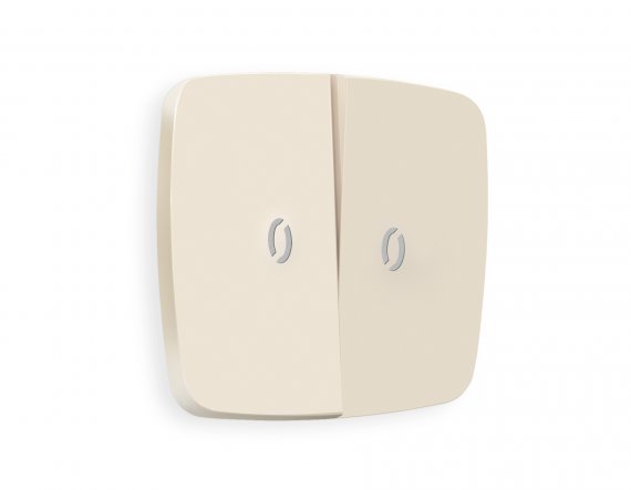 Фотография товара 'Ambrella OP3240 Лицевая панель OMEGA (Бежевый матовый) для 2-клавишных выключателей'