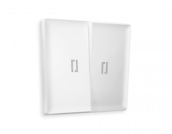 Фотография товара 'Ambrella AP1240 Лицевая панель ALFA (Белый матовый) для 2-клавишных выключателей'