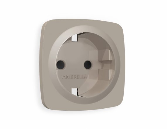 Фотография товара 'Ambrella OP3670 Лицевая панель OMEGA (Серо-бежевый матовый) для электрической розетки'