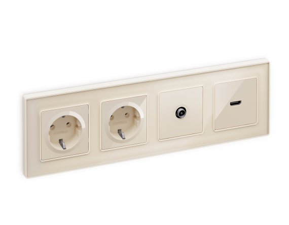 Фотография товара 'Ambrella MA313030 Комплект механизма TV розетки проходной ALFA'