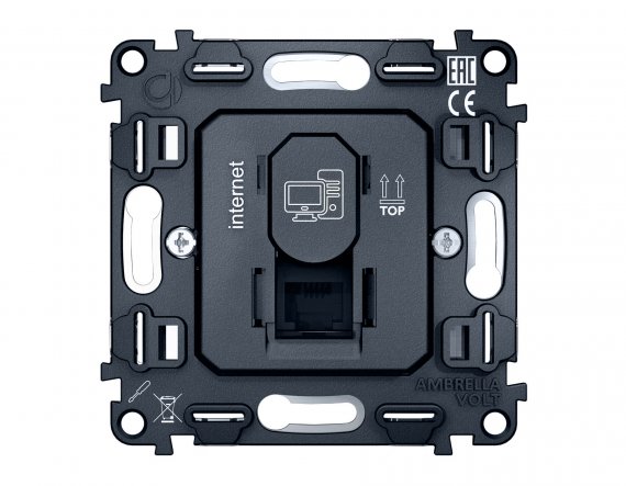 Фотография товара 'Ambrella VM188 Механизм компьютерной розетки RJ-45 (8P8C) CAT6'