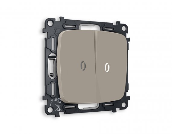 Фотография товара 'Ambrella MO364015 Комплект механизма 2-клавишного выключателя с подсветкой 5600K'