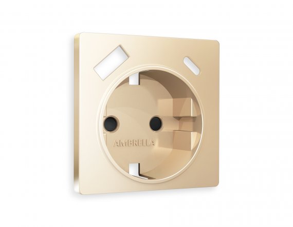 Фотография товара 'Ambrella AP6100 Лицевая панель ALFA (Шампань) для электрической розетки'