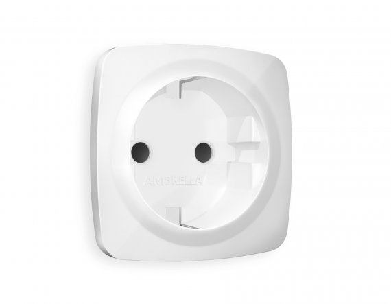 Фотография товара 'Ambrella OP1070 Лицевая панель OMEGA (Белый глянец) для электрической розетки с заземлением'