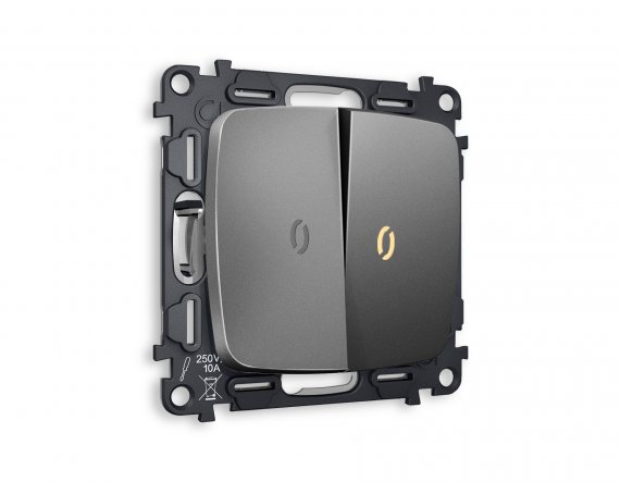 Фотография товара 'Ambrella MO654010 Комплект механизма 2-клавишного выключателя с подсветкой 3200K'