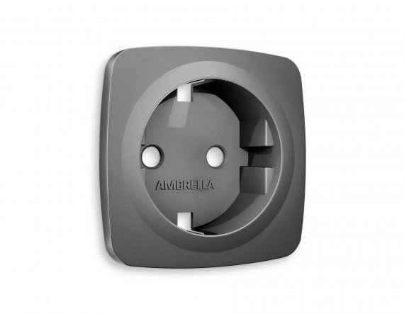 Фотография товара 'Ambrella OP6560 Лицевая панель OMEGA (Антрацит серый) для электрической розетки'