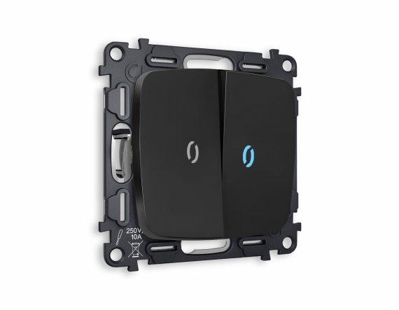 Фотография товара 'Ambrella MO804040 Комплект механизма 2-клавишного проходного выключателя с подсветкой 10000K'