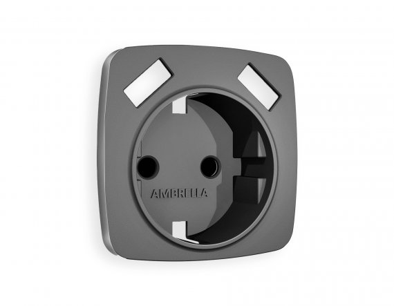 Фотография товара 'Ambrella OP6590 Лицевая панель OMEGA (Антрацит серый) для электрической розетки'