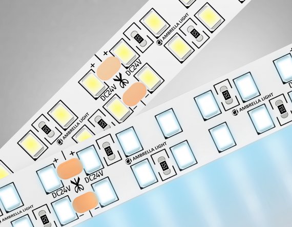 Фотография товара 'Ambrella GS3703 Светодиодная лента двухрядная 2835 240Led /24W m/ 24V IP20'