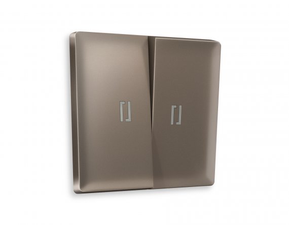 Фотография товара 'Ambrella AP6340 Лицевая панель ALFA (Темная бронза матовый) для 2-клавишных выключателей'