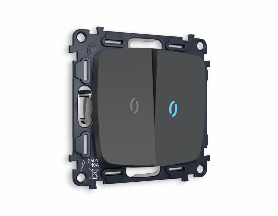 Фотография товара 'Ambrella MO904040 Комплект механизма 2-клавишного проходного выключателя с подсветкой 10000K'