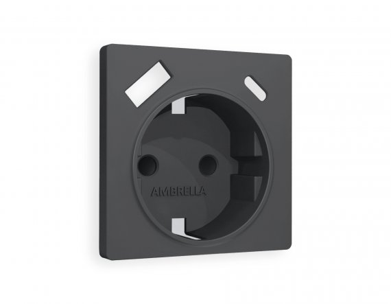 Фотография товара 'Ambrella AP9100 Лицевая панель ALFA (Графит Мягкое касание) для электрической розетки'