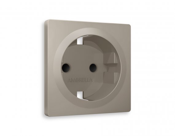 Фотография товара 'Ambrella AP3670 Лицевая панель ALFA (Серо-бежевый матовый) для электрической розетки'