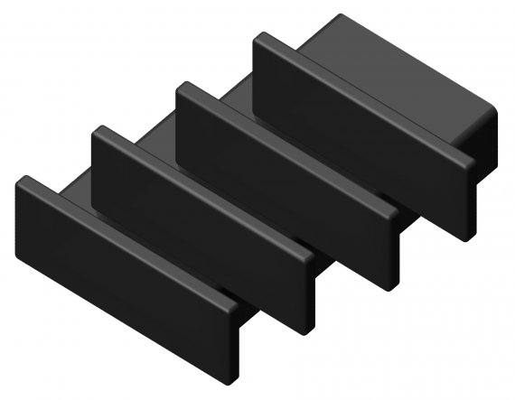 Фотография товара 'Ambrella GP8320 Заглушка BK черный 15.5*6 для накладного алюминиевого профиля'