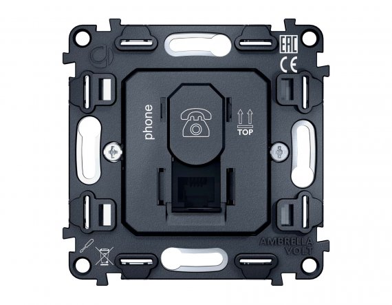 Фотография товара 'Ambrella VM190 Механизм телефонной розетки RJ-11 (4P4C)'