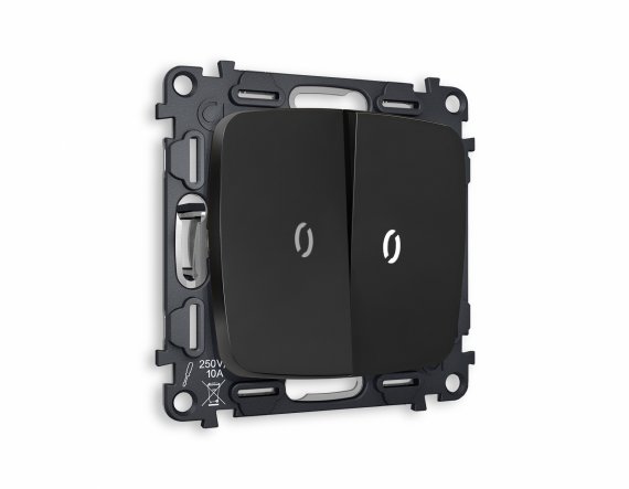 Фотография товара 'Ambrella MO804015 Комплект механизма 2-клавишного выключателя с подсветкой 5600K'