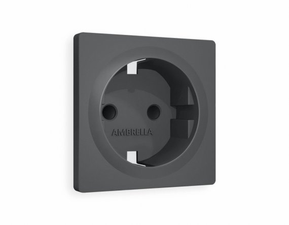 Фотография товара 'Ambrella AP9070 Лицевая панель ALFA (Графит Мягкое касание) для электрической розетки'