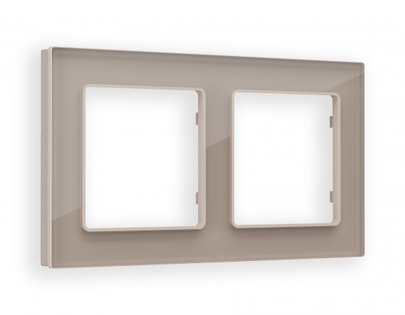 Фотография товара 'Ambrella AF380602 Рамка ALFA Platos (Серо-бежевый Стекло закаленное натуральное) 2-ая'