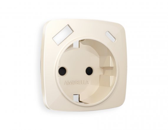 Фотография товара 'Ambrella OP3100 Лицевая панель OMEGA (Бежевый глянец) для электрической розетки'