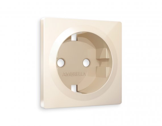 Фотография товара 'Ambrella AP3060 Лицевая панель ALFA (Бежевый глянец) для электрической розетки'